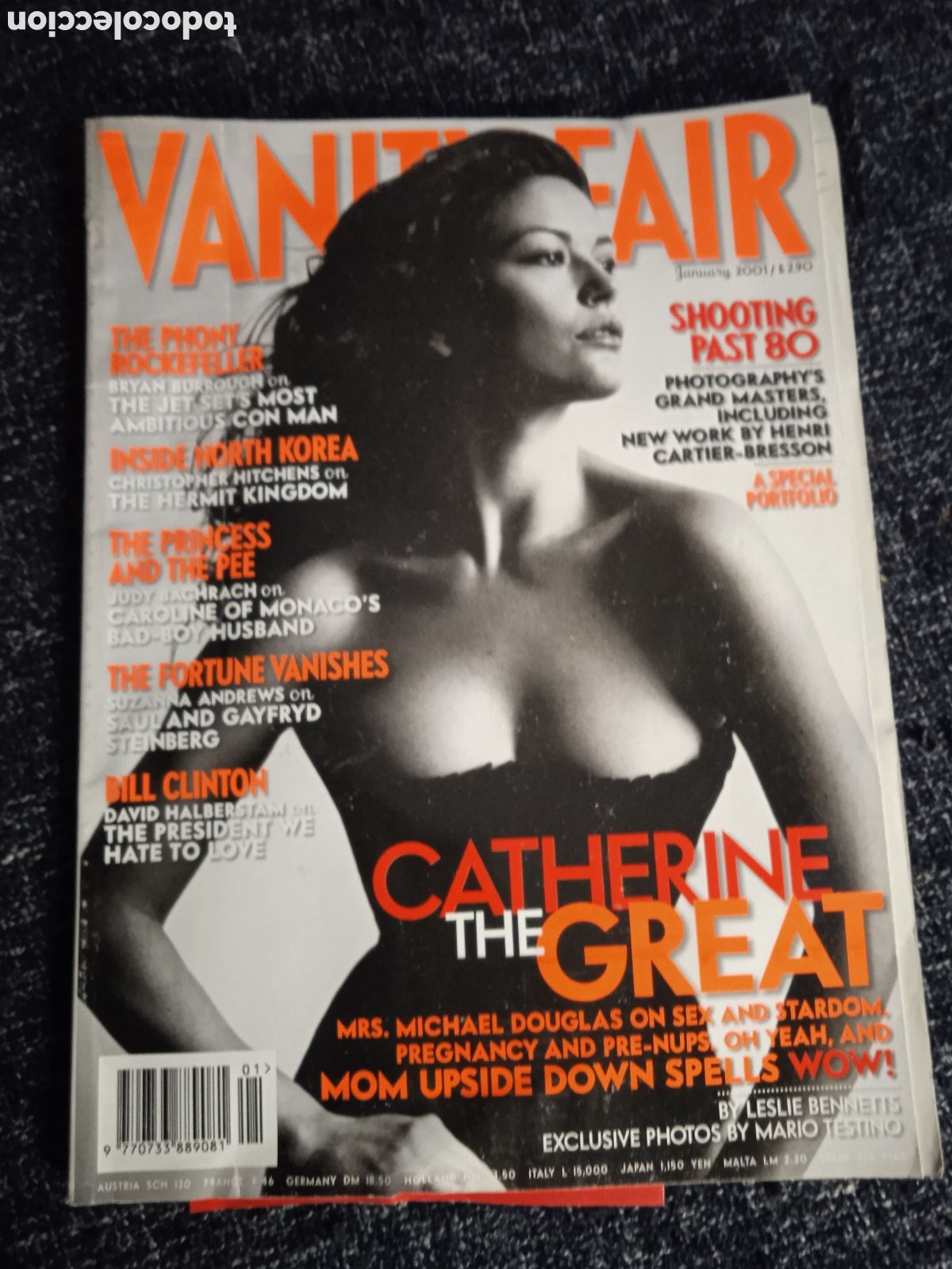 Sammeln von Zeitschriften und Zeitungen: Vanity Fair Magazine January 2001 Catherine Zeta-Jones