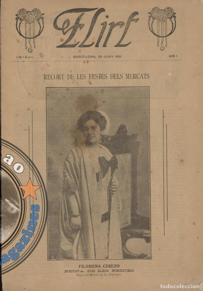 Coleccionismo de revistas y peri&oacute;dicos: FLIRT n&ordm; 1 Ext. 1910 ~ Recort de les FESTES DELS MERCATS BARCELONA ~16 p&aacute;g. Programa MUY RARO