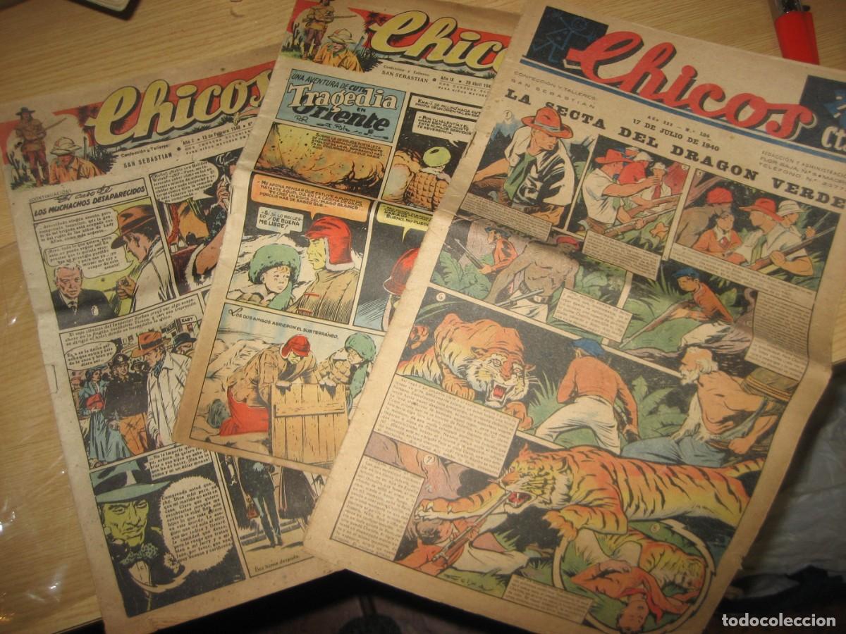 Collectionnisme de Revues et Journaux: 3 revista juvenil CHICOS comic 1940 - 1946 - 48 - n&ordm; 124 - 474- 383