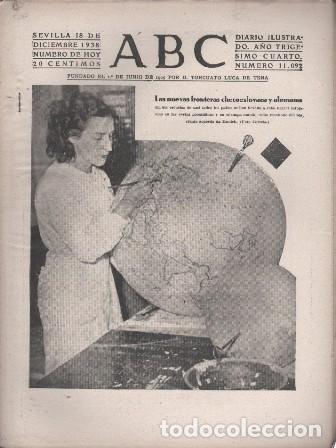 Coleccionismo de Revistas y Peri&oacute;dicos: PERIODICO ABC DE SEVILLA 18 DE DICIEMBRE DE 1938 N&ordm; 11092 - A-ABC-0678