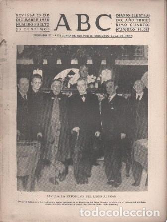 Coleccionismo de Revistas y Peri&oacute;dicos: PERIODICO ABC DE SEVILLA 20 DE DICIEMBRE DE 1938 N&ordm; 11093 - A-ABC-0679