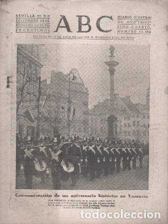 Coleccionismo de Revistas y Peri&oacute;dicos: PERIODICO ABC DE SEVILLA 21 DE DICIEMBRE DE 1938 N&ordm; 11094 - A-ABC-0680