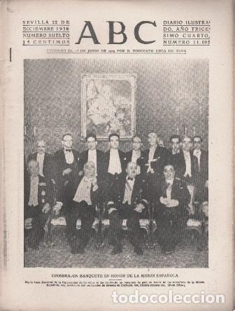 Coleccionismo de Revistas y Peri&oacute;dicos: PERIODICO ABC DE SEVILLA 22 DE DICIEMBRE DE 1938 N&ordm; 11095 - A-ABC-0681