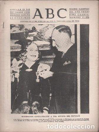 Coleccionismo de Revistas y Peri&oacute;dicos: PERIODICO ABC DE SEVILLA 23 DE DICIEMBRE DE 1938 N&ordm; 11096 - A-ABC-0682