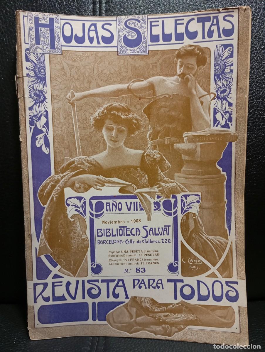 Coleccionismo de Revistas y Peri&oacute;dicos: HOJAS SELECTAS REVISTA MODERNISTA - N&ordm; 83- REVISTA - 1908 - MUY ANTIGUA Y RARA - BIBLIOTECA SALVAT