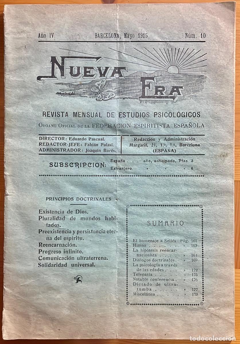 Coleccionismo de Revistas y Peri&oacute;dicos: ESPIRITISMO- NUEVA ERA- REVISTA ESTUDIOS PSICOL&Oacute;GICOS- BARCELONA- 1915