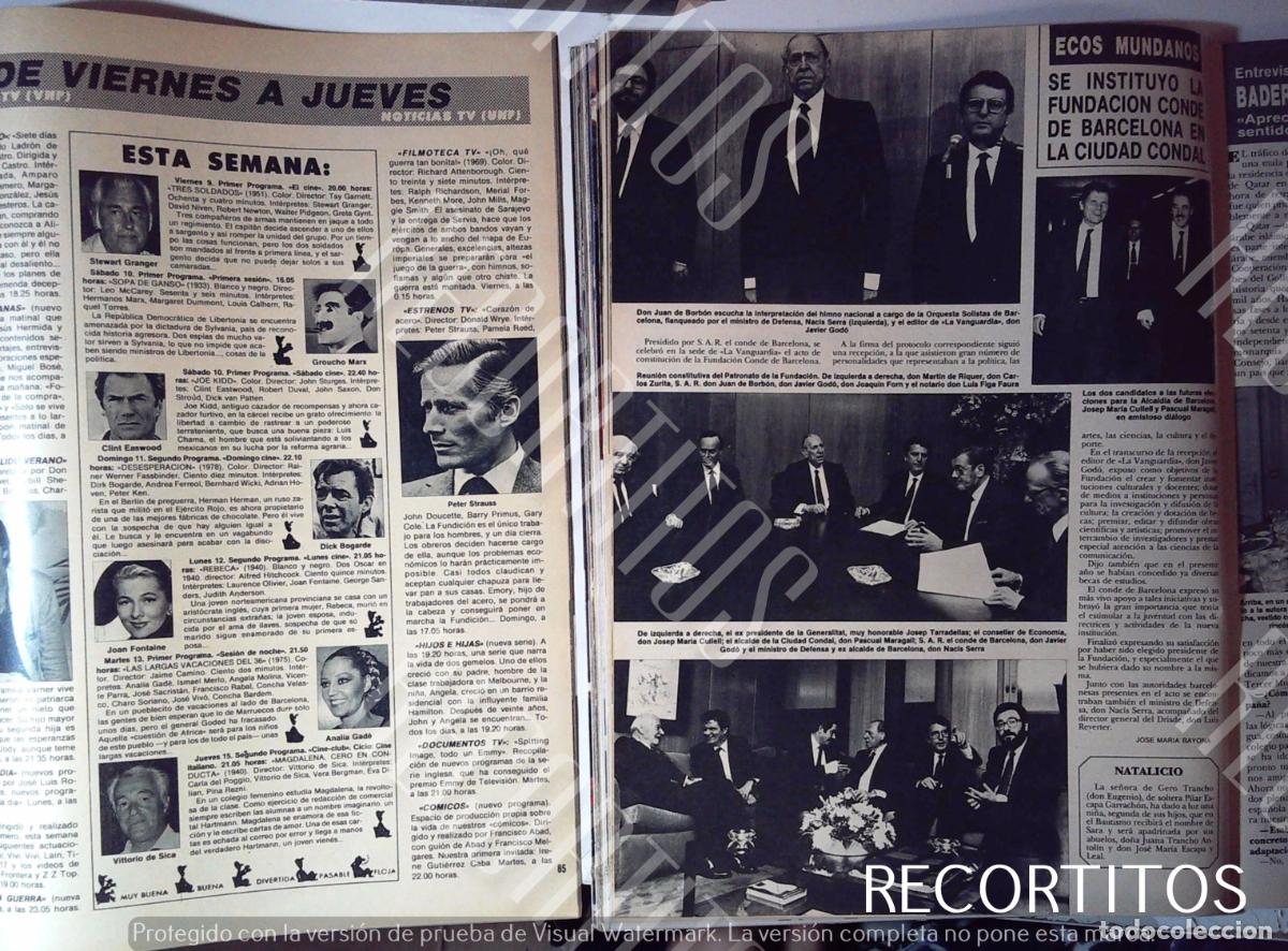 Collezionismo di Riviste e Giornali: PETER STRAUSS ANALIA GADE DON JOHNSON DIRK BOGARDE JOAN FONTAINE FUNDACION CONDE DE BARCELONA