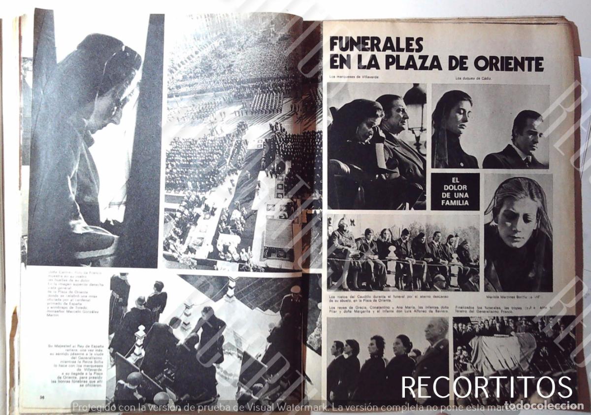 Collection Magazines and Newspapers: HOMENAJE A FRANCISCO FRANCO PLAZA DE ORIENTE FUNERAL EL VALLE DE LOS CAIDOS