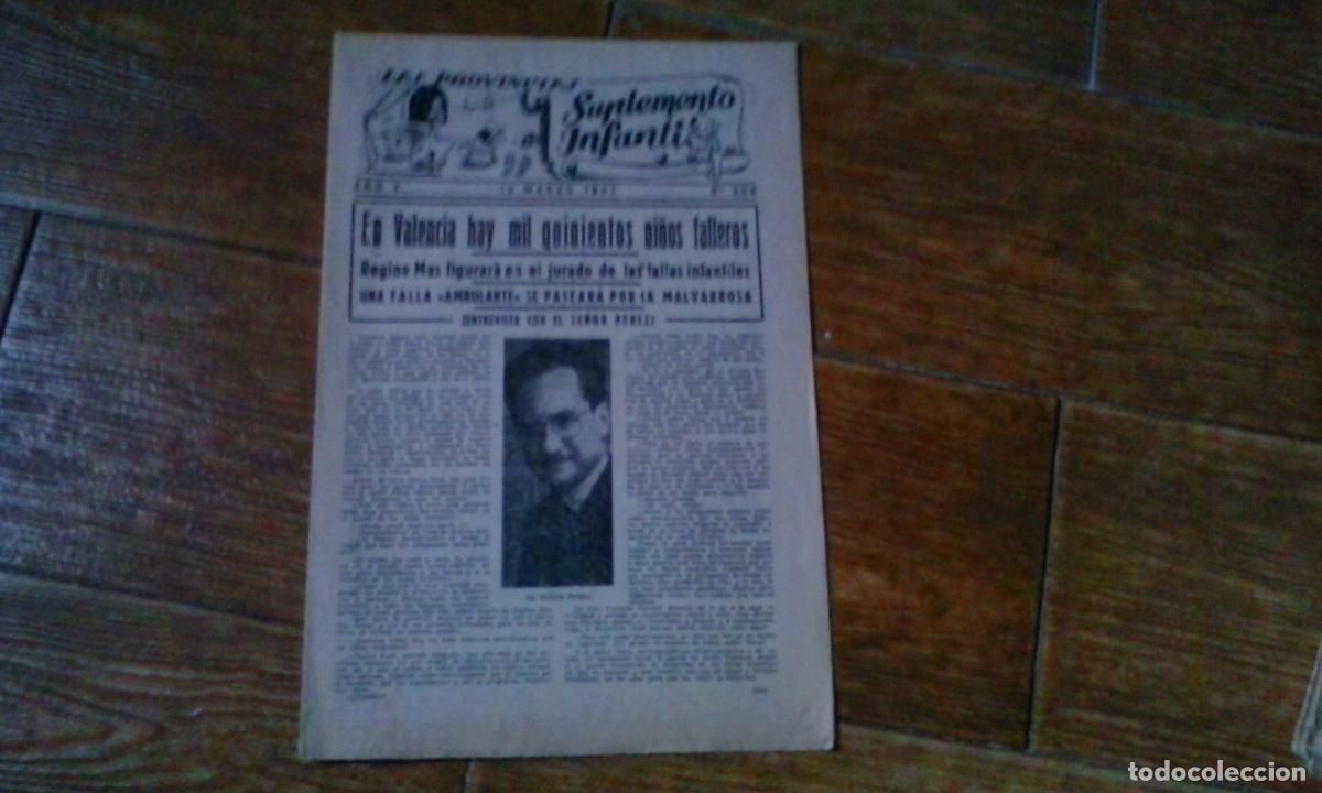 Coleccionismo de Revistas y Peri&oacute;dicos: SUPLEMENTO INFANTIL LAS PROVINCIAS N&ordm; 208 10 MARZO 1957 FALLAS VALENCIA MONUMENTOS FALLERAS MAYORES