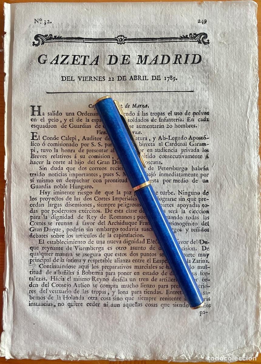 Collezionismo di Riviste e Giornali: ALCIRA- MALAGA- IBIZA- MADRID- GACETA -GAZETA MADRID- 1785