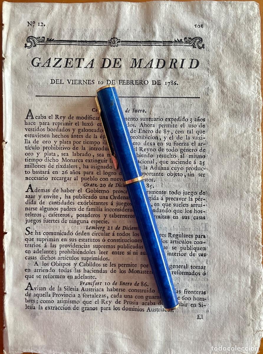 Collezionismo di Riviste e Giornali: PALMA MALLORCA- SEGORBE - SANLUCAR - GACETA- GAZETA MADRID- 1786