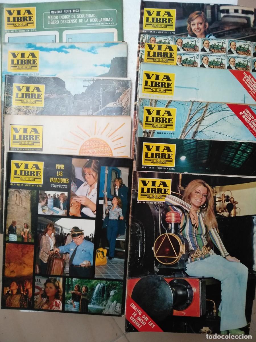Collection Magazines and Newspapers: 11 revistas VIA LIBRE trenes 1974 , finalizada