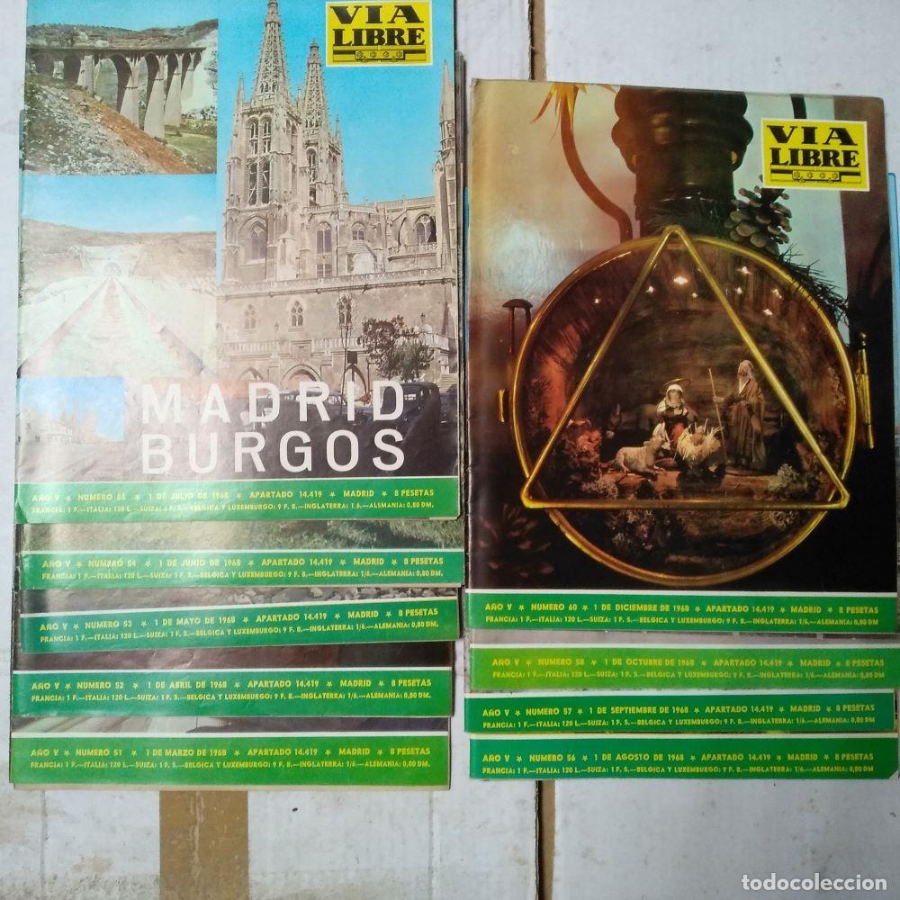 Collection Magazines and Newspapers: lote 9 revistas VIA LIBRE, 1968 n&ordm; 51 a 60 ,fin