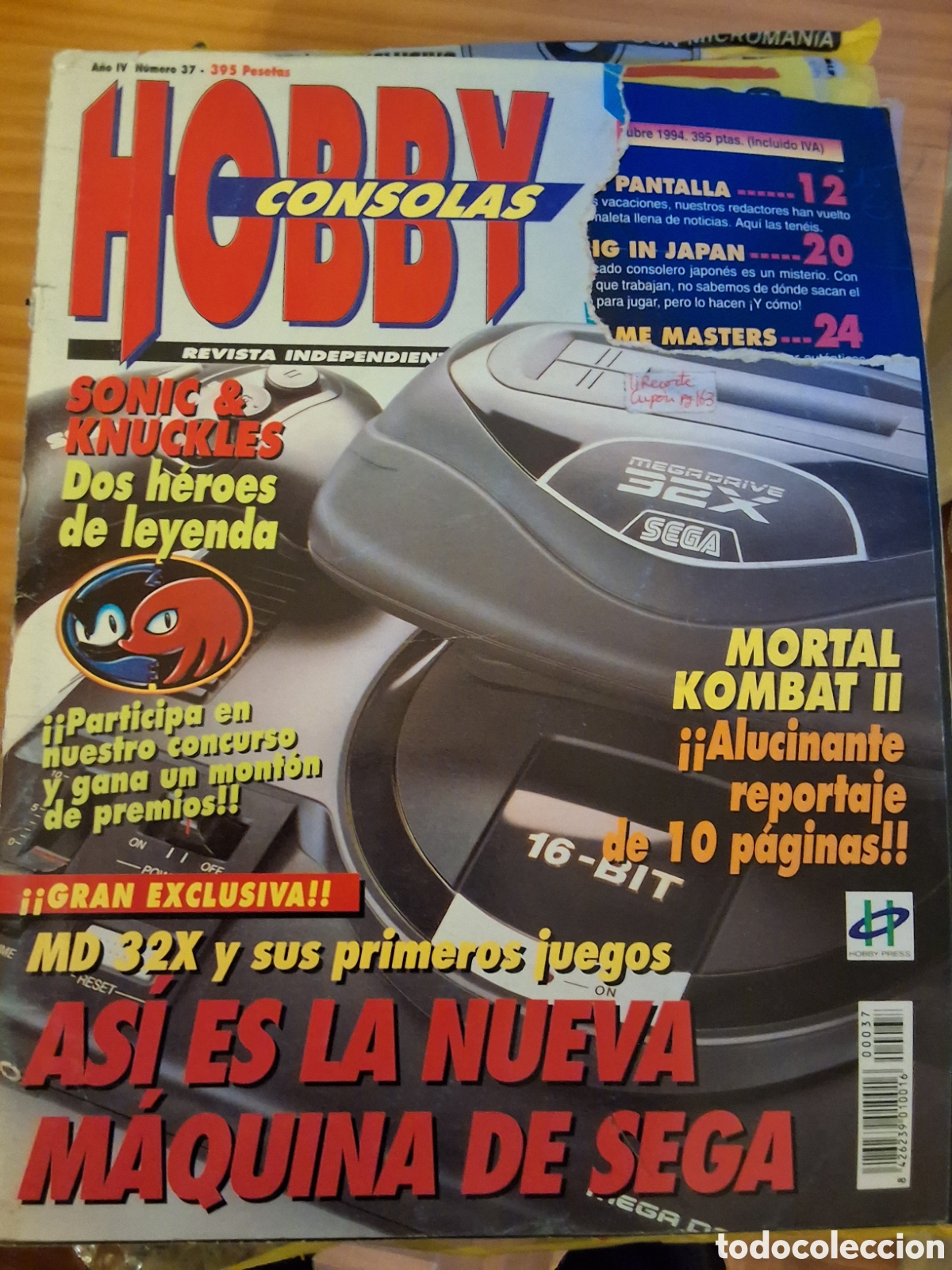 Coleccionismo de Revistas y Peri&oacute;dicos: Hobby consolas revista n&uacute;mero 37 a&ntilde;o 1994/10 MD 32X sega