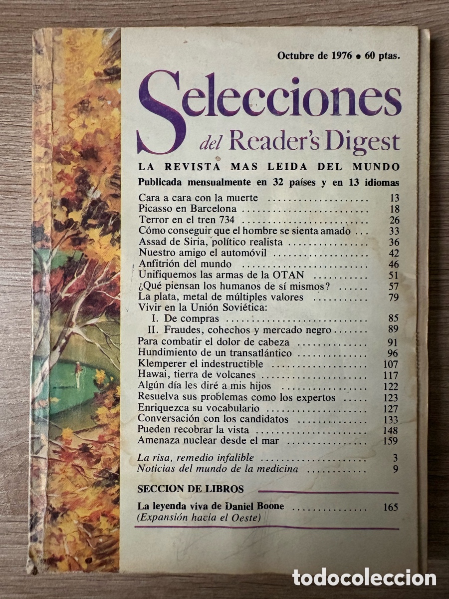 Colecionismo de Revistas e Jornais: (L530/B) Selecciones del Reader's Digest. Octubre de 1976. Casa a cara con la muerte.