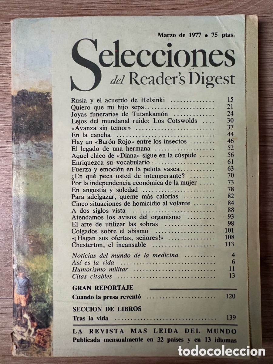 Colecionismo de Revistas e Jornais: (L530/C) Selecciones del Reader's Digest. Marzo de 1977. Rusia y el acuerdo de Helsinki.