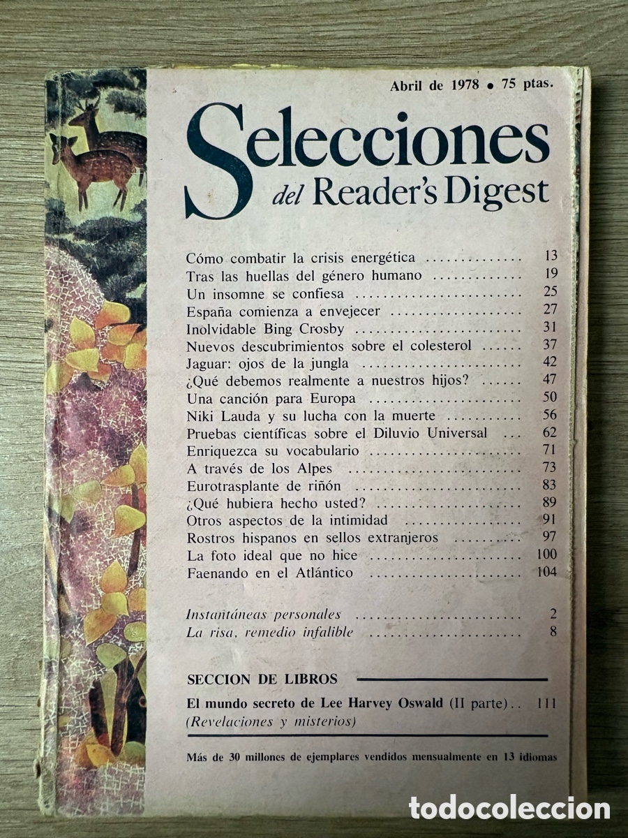 Colecionismo de Revistas e Jornais: (L530/D) Selecciones del Reader's Digest. Abril de 1978. C&oacute;mo combatir la crisis energ&eacute;tica.