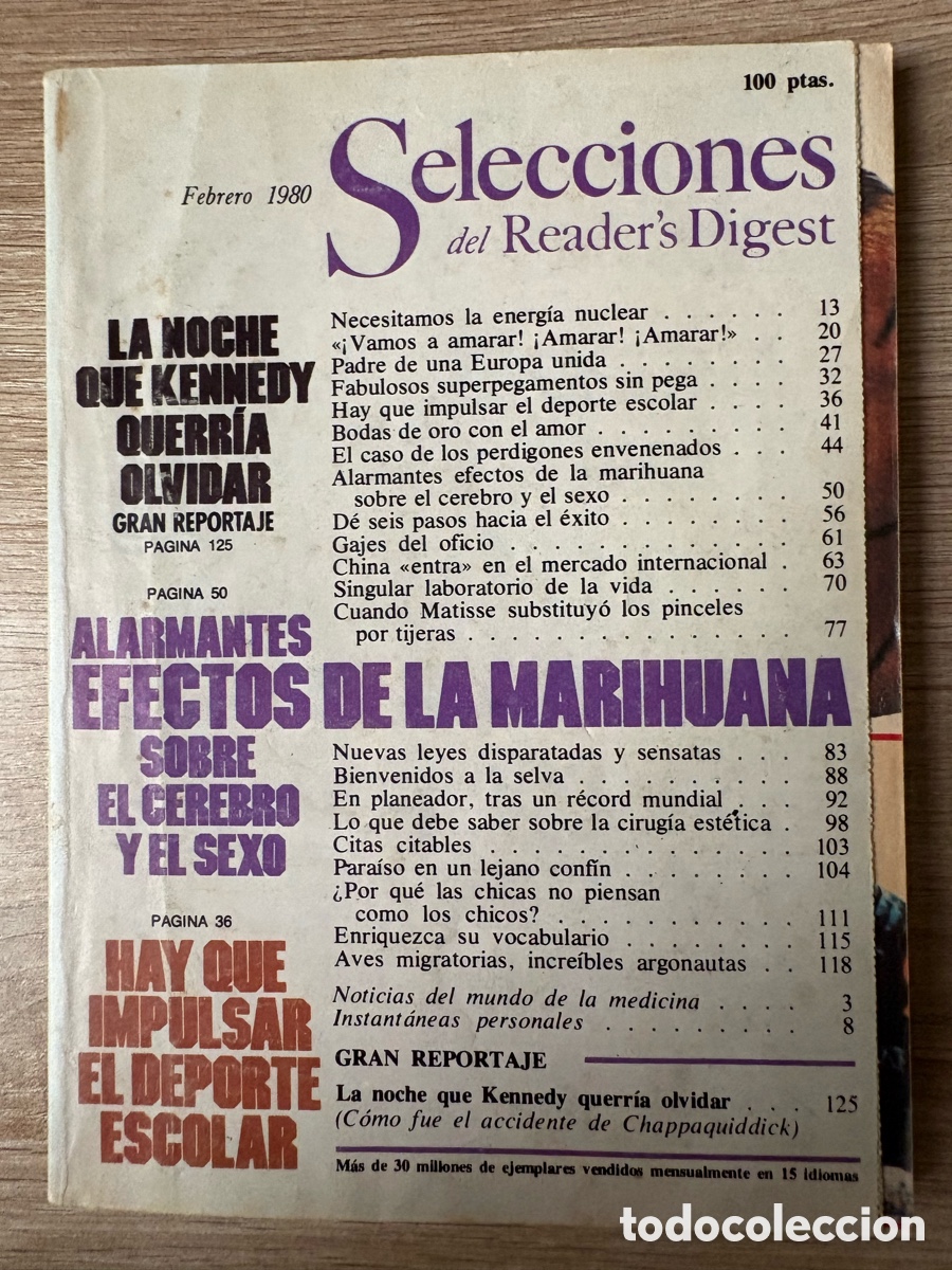 Coleccionismo de Revistas y Peri&oacute;dicos: (L530/G)Selecciones del Reader's Digest. Febrero de 1980. Necesitamos la energ&iacute;a nuclear.