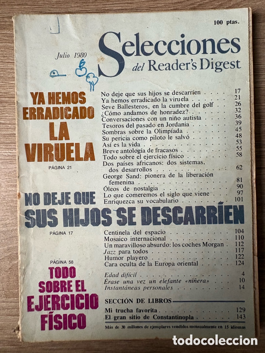 Colecionismo de Revistas e Jornais: (L530/H) Selecciones del Reader's Digest. Julio de 1980. No deje que sus hijos se descarr&iacute;en.