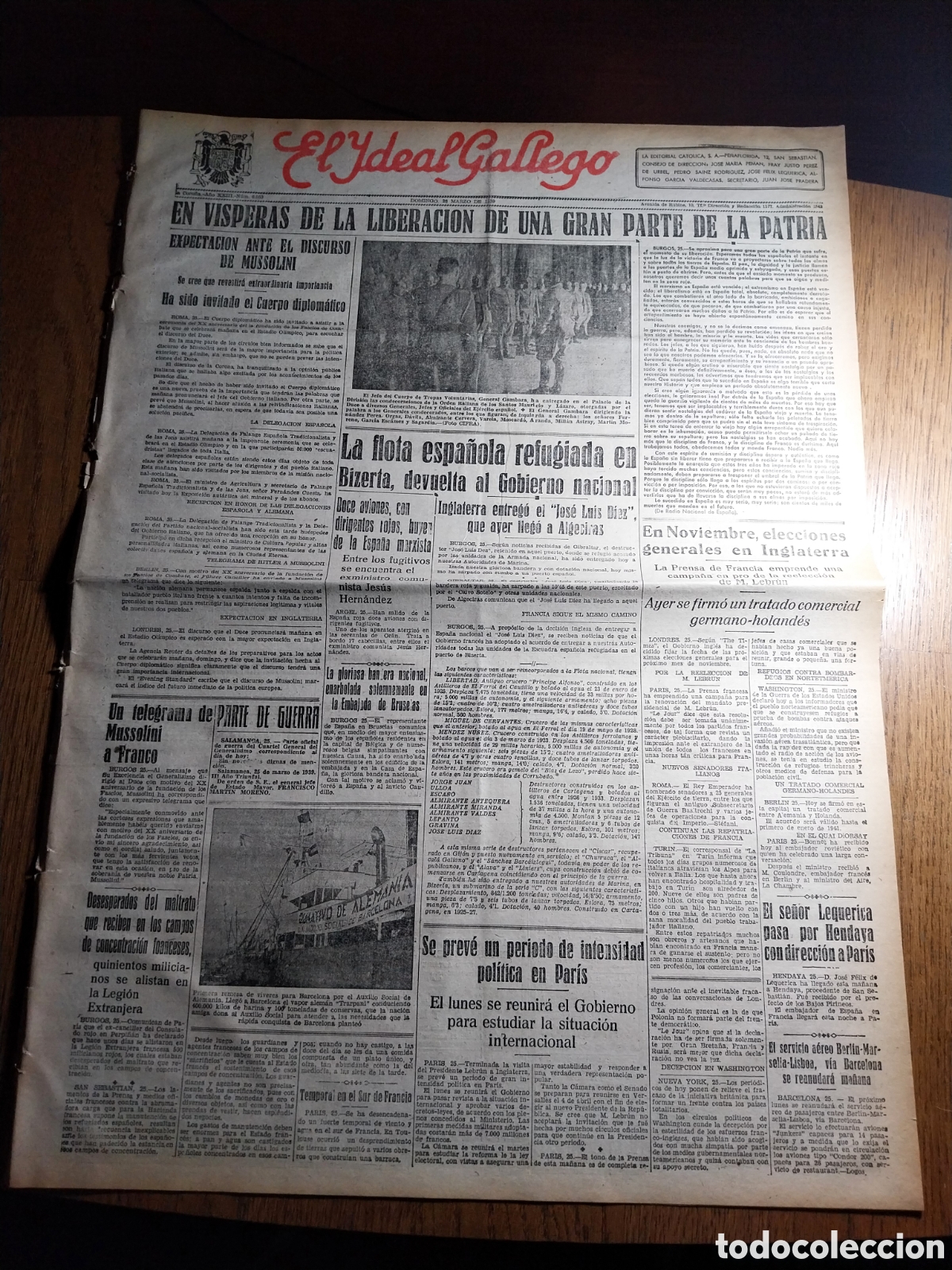 Collezionismo di Riviste e Giornali: IDEAL GALLEGO 1939 EN V&Iacute;SPERAS D LA LIBERACION DE UNA GRAN PARTE DE LA PATRIA.REBELION CONTRA STALIN
