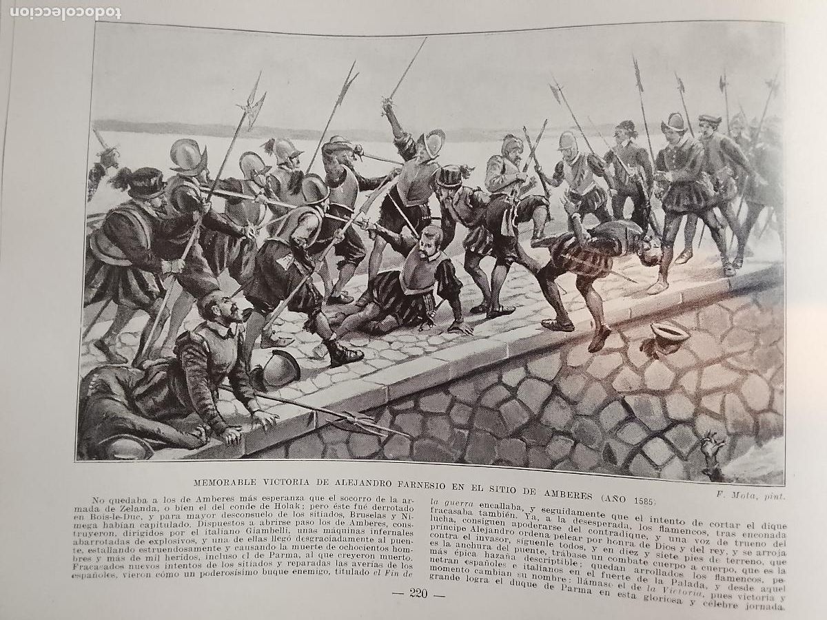 Collezionismo di Riviste e Giornali: hoja libro 1909 - REPRESENTACION DE : VICTORIA DE ALEJANDRO FARNESIO EN AMBERES EN 1585