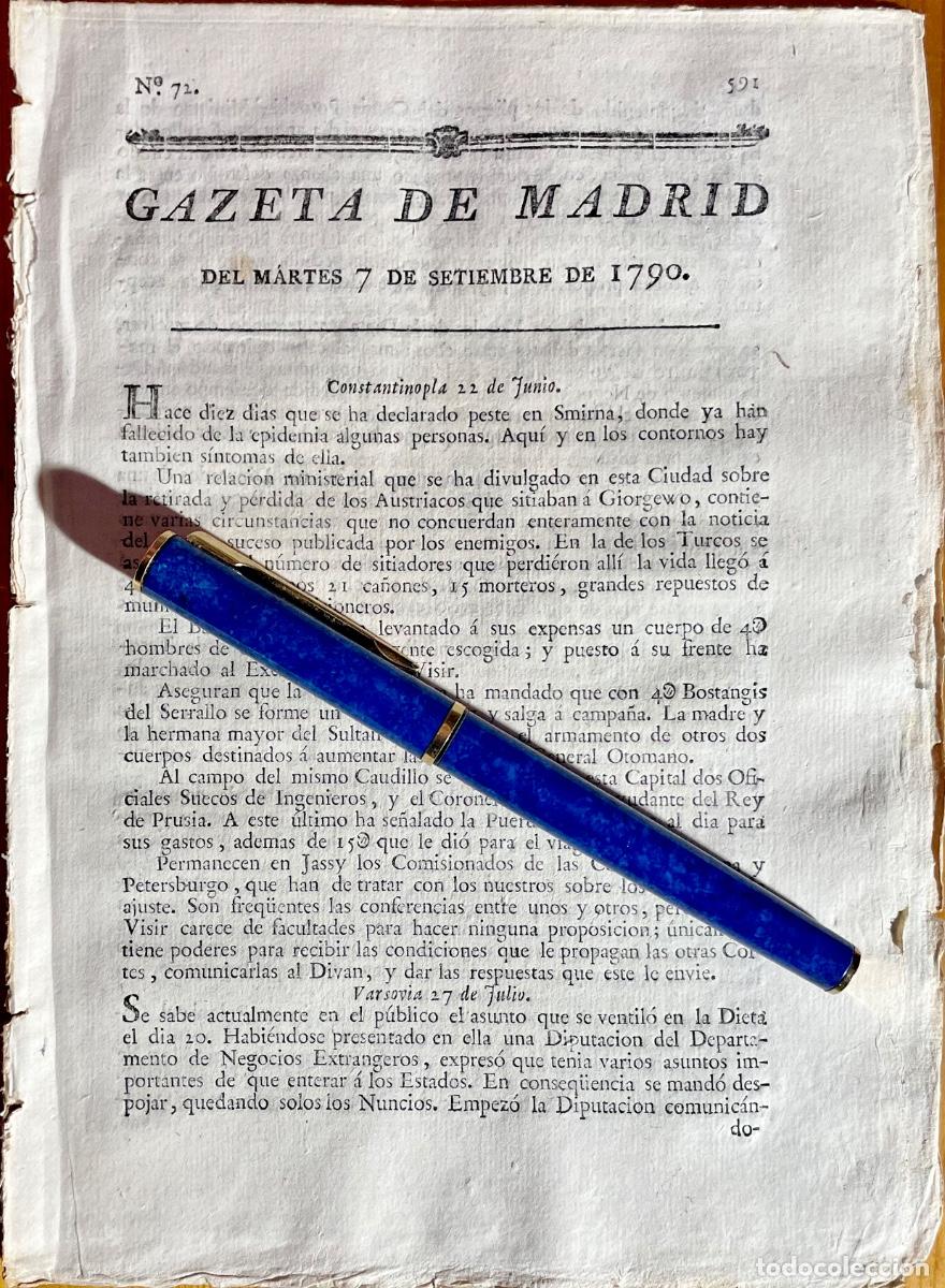 Sammeln von Zeitschriften und Zeitungen: ILLESCAS- TOLEDO- CADIZ- MALAGA- LIBROS- GACETA- GAZETA DE MADRID- 1790