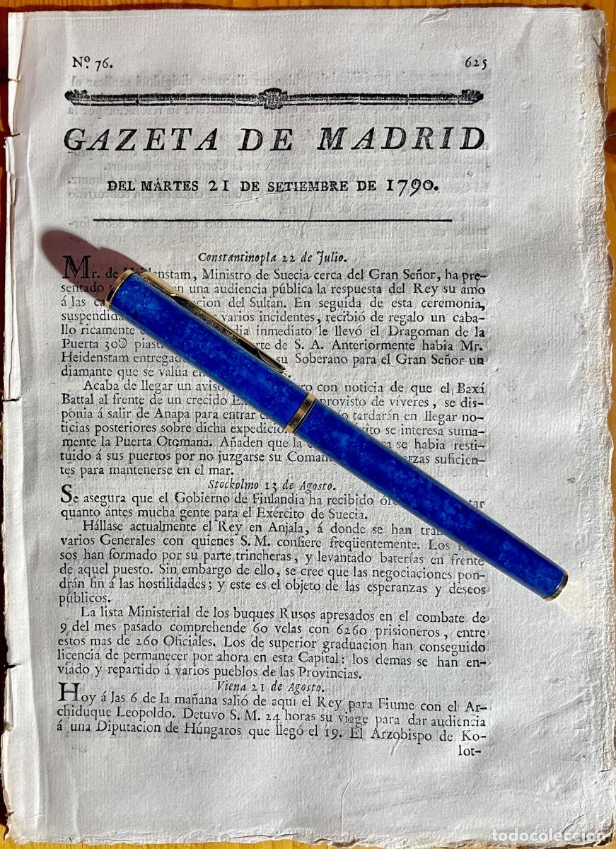 Sammeln von Zeitschriften und Zeitungen: ZARAGOZA- MADRID- GACETA- GAZETA DE MADRID - 1790