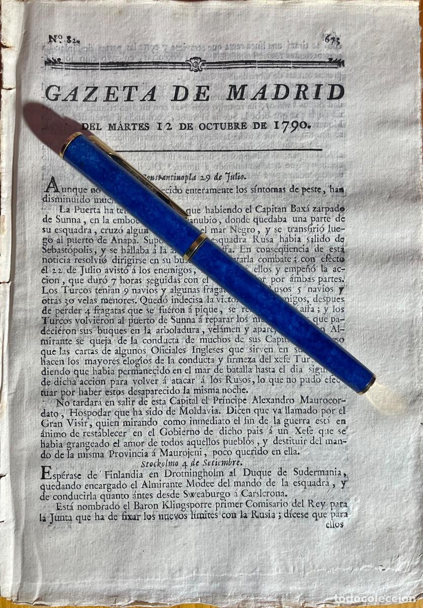 Sammeln von Zeitschriften und Zeitungen: TOTANA- ALEDO- TOMELLOSO- SORIA- MADRID- GACETA- GAZETA DE MADRID- 1790