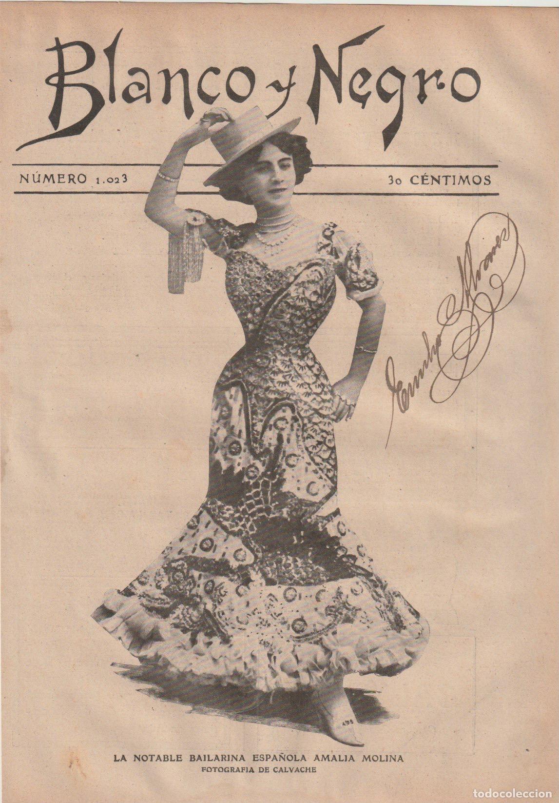 Coleccionismo de revistas y peri&oacute;dicos: La bailarina Amalia Molina / fotografia de Calvache - 1910