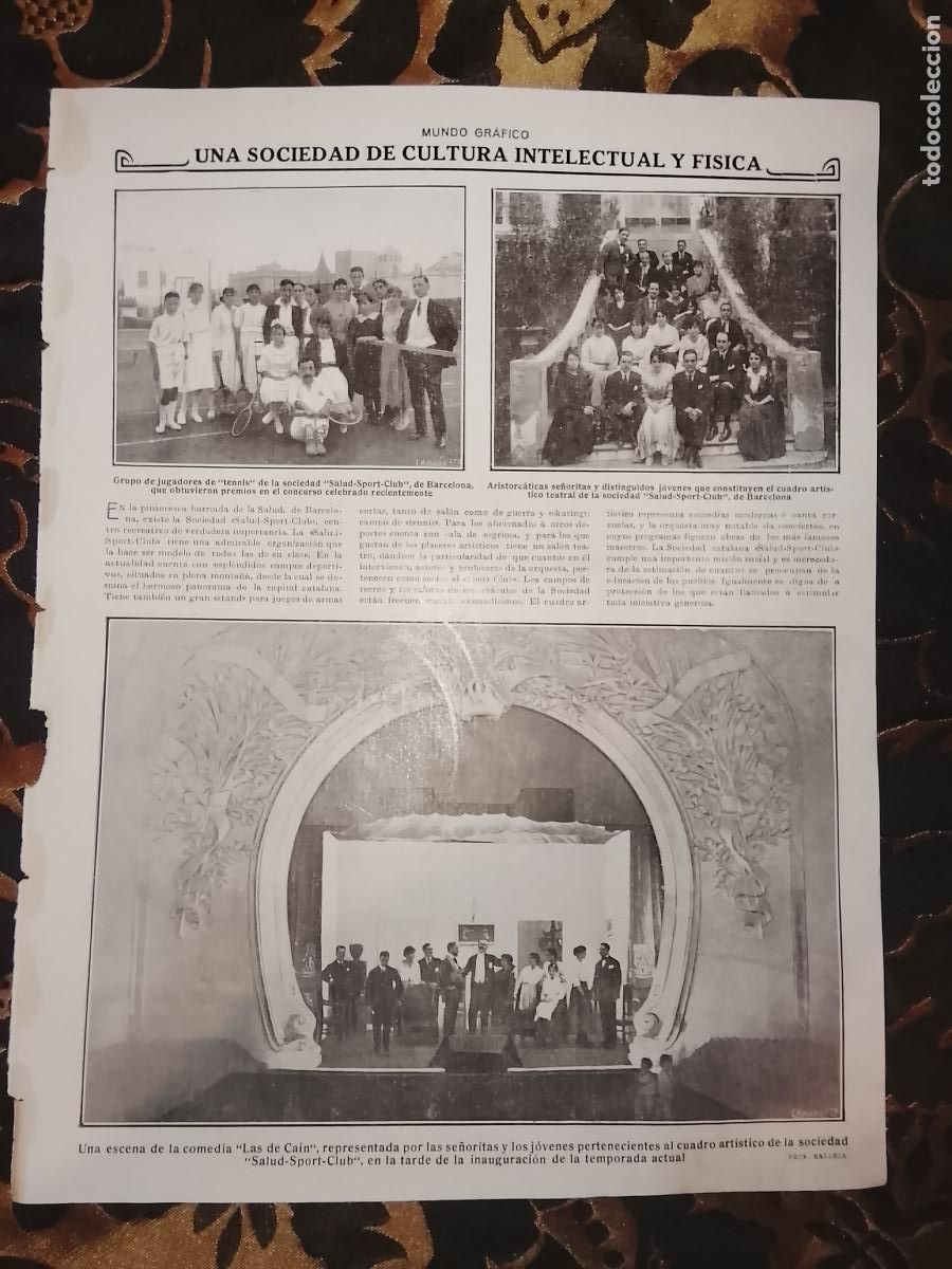 Colecionismo de Revistas e Jornais: a&ntilde;o 1919 - TENIS SALUD SPORT CLUB - CUADRO ARTISTICO TEATRAL - COMEDIA LAS DE CAIN