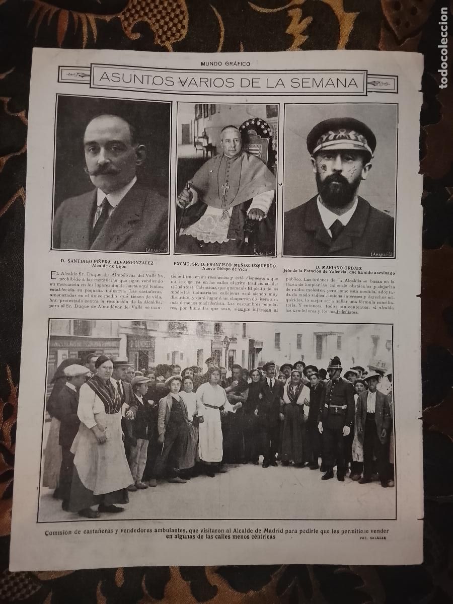 Coleccionismo de revistas y peri&oacute;dicos: a&ntilde;o 1919 - ALCALADE DE GIJON - OVISPO DE VICHA - ASESINATO MARIANO ORDAIX VALENCIA - CASTANERAS