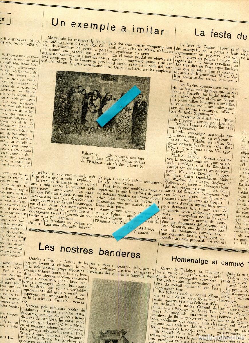 Coleccionismo de revistas y peri&oacute;dicos: DIARI ANY 1935 BALSARENY BENET TERMES CASSA DE LA SELVA VILOBI D'ONYAR