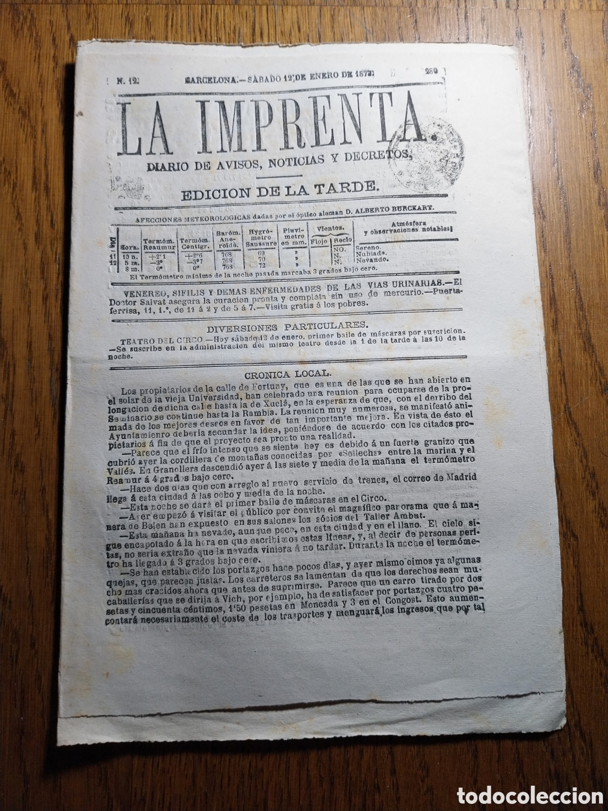 Coleccionismo de Revistas y Peri&oacute;dicos: LA IMPRENTA 1878 MUERTE DE VICTOR MANUEL II. LA CARTA DE ESTRADA.SU CAPTURA EN OLGUIN CUBA