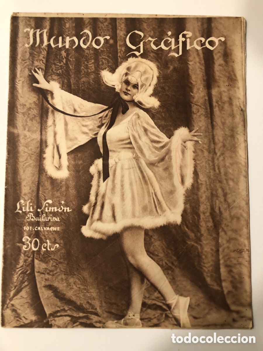 Coleccionismo de Revistas y Peri&oacute;dicos: Revista mundo gr&aacute;fico 1924 bailarina Lili Simon Calvache biplano en Santander