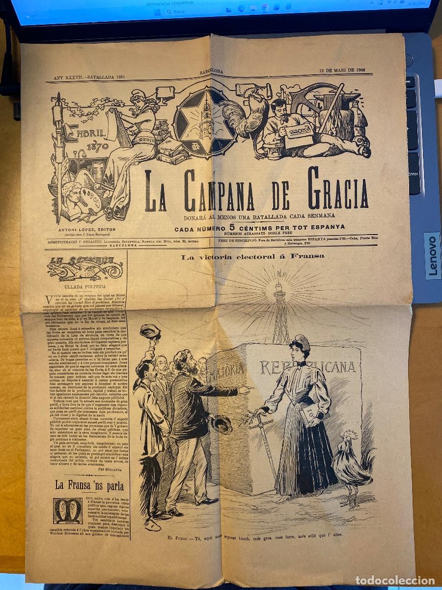 Coleccionismo de Revistas y Peri&oacute;dicos: LA CAMPANA DE GRACIA 12 MAIG 1906 BATALLADA NUM 1931