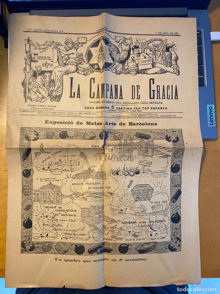 Coleccionismo de Revistas y Peri&oacute;dicos: LA CAMPANA DE GRACIA 13 ABRIL 1907 BATALLADA NUM 1979