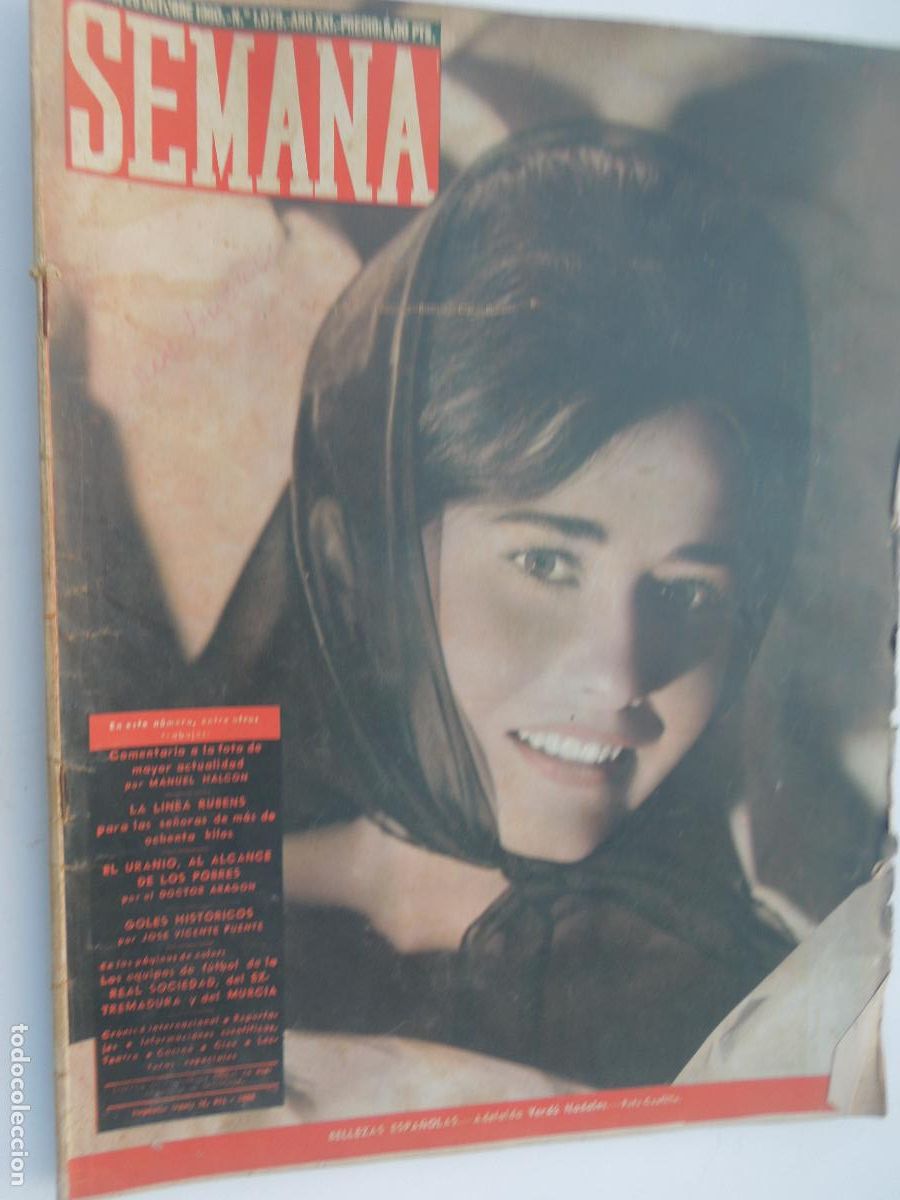Coleccionismo de Revistas y Peri&oacute;dicos: SEMANA REVISTA N&ordm; 1079- 10-1960 -ADELAIDA VERDU NADALES - LA LINEA RUBENS - ARTICULOS DE LA EPOCA