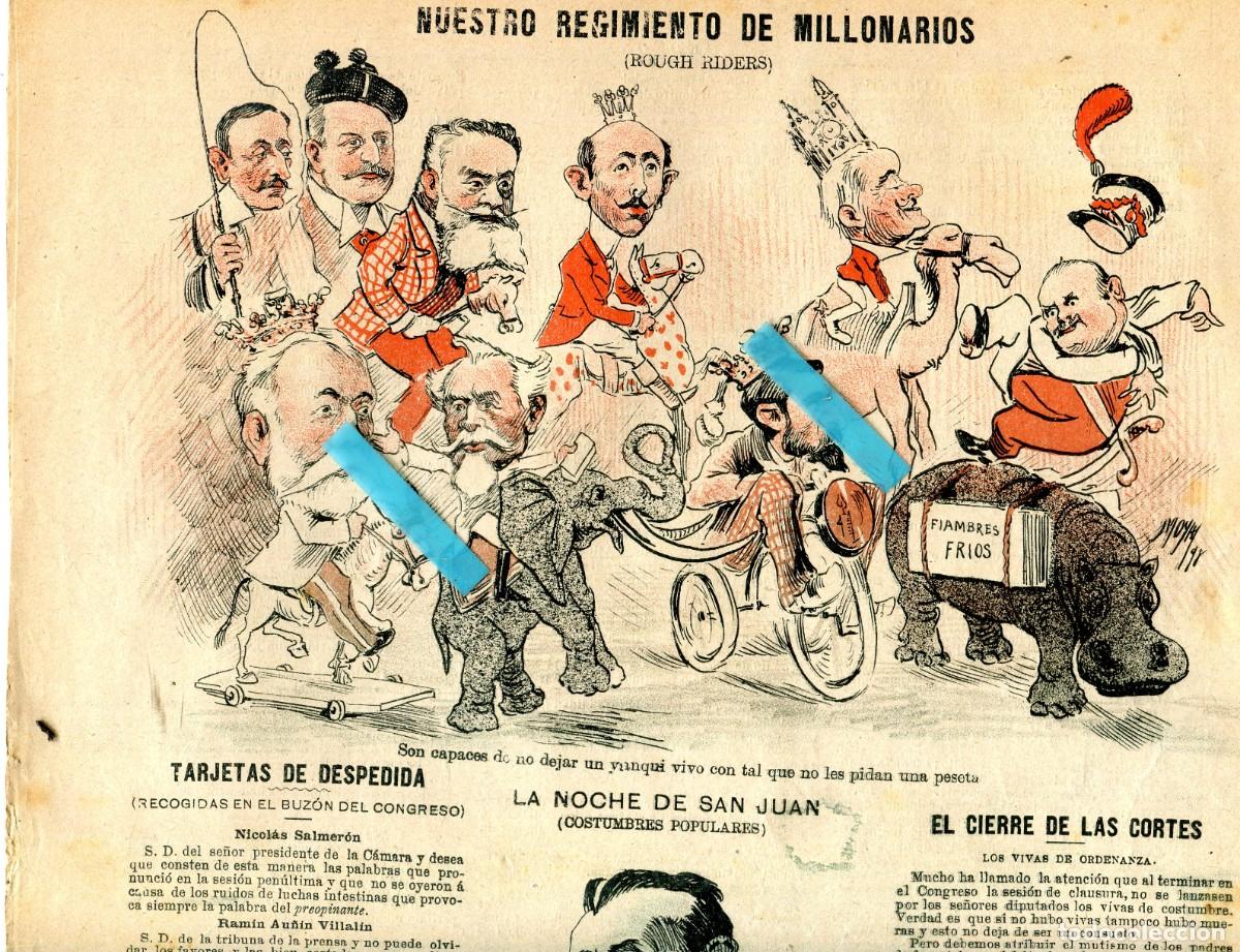 Coleccionismo de Revistas y Peri&oacute;dicos: REVISTA A&Ntilde;O 1898 CARICATURAS DIBUJOS SATIRICOS DE LA GUERRA DE FILIPINAS CUBA ESPA&Ntilde;A ESTADOS UNIDOS