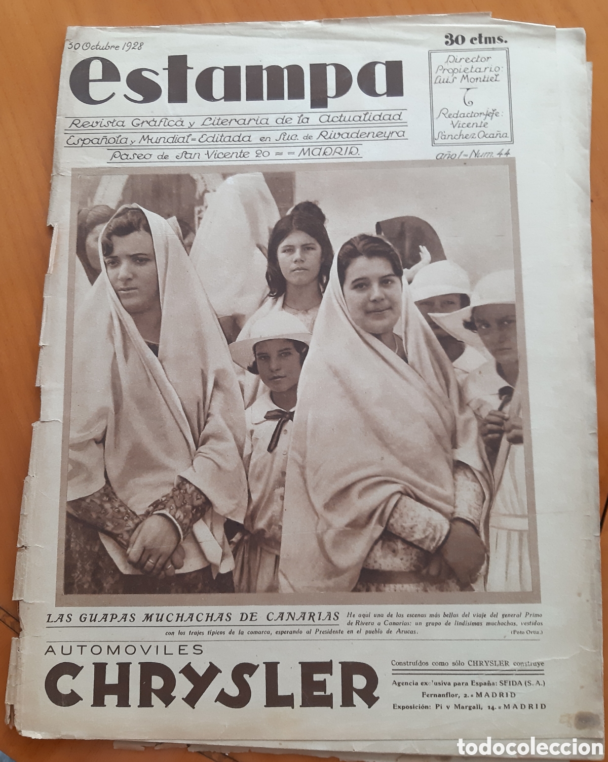 Coleccionismo de Revistas y Peri&oacute;dicos: Peri&oacute;dico Estampa. 30 Octubre 1928. Original y completo