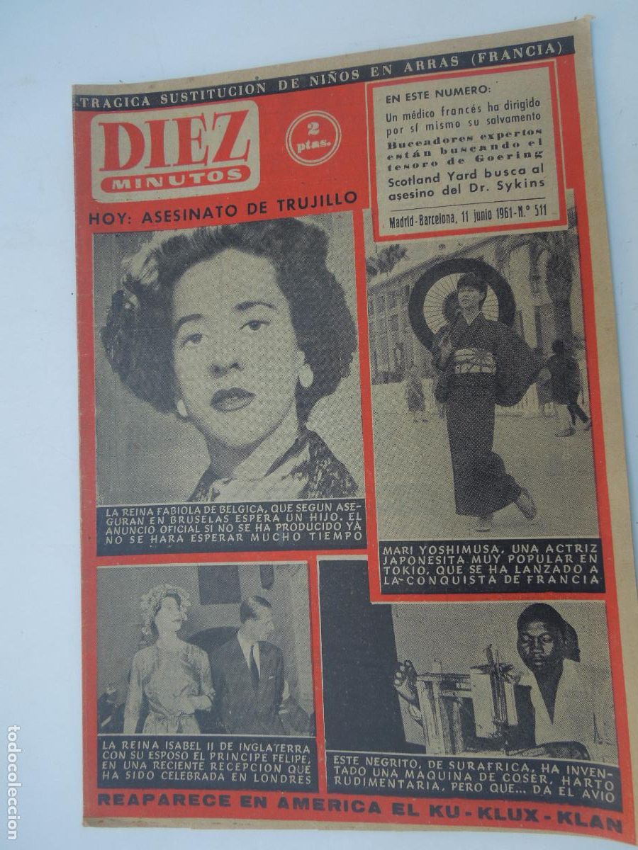 Sammeln von Zeitschriften und Zeitungen: DIEZ MINUTOS REVISTA N&ordm; 511 - 06-1961 - ASESINATO EN TRUJILLO