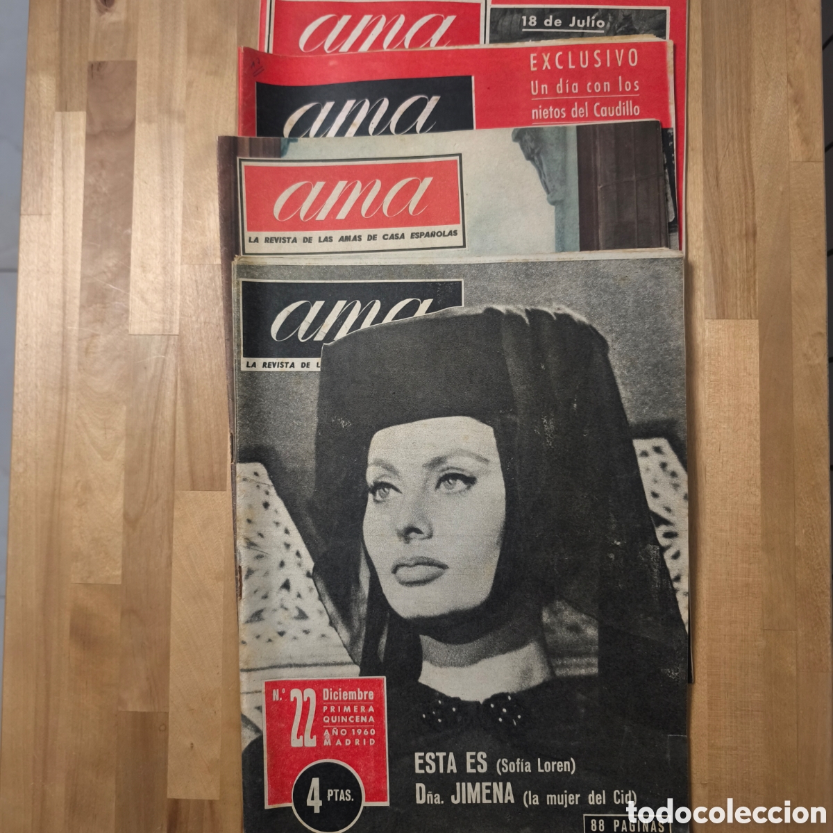 Collection Magazines and Newspapers: Lote 4 revistas Ama, a&ntilde;os 60,n&deg;s 17,22,37,42 y un suplemento con historietas y pasatiempos