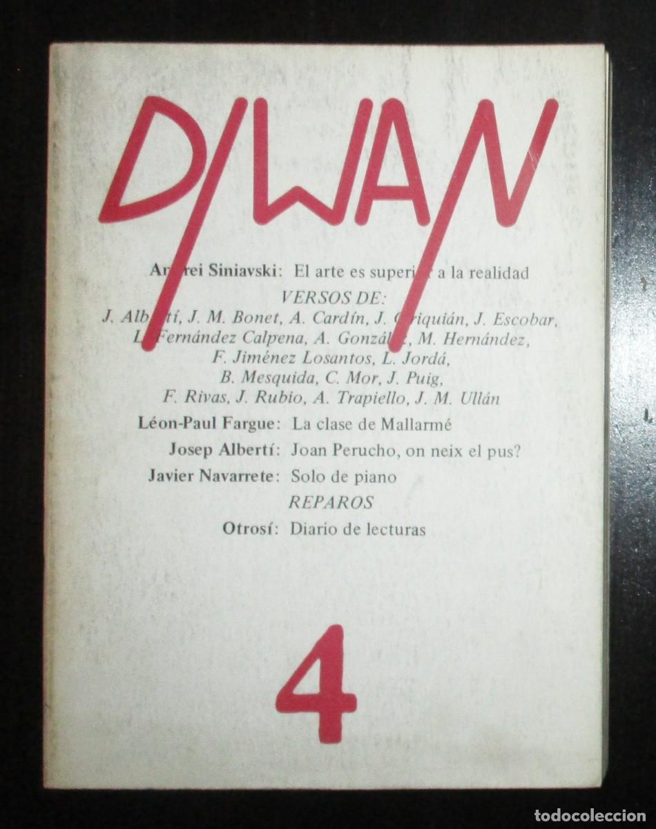 Coleccionismo de Revistas y Peri&oacute;dicos: DIWAN. REVISTA LITERARIA DIRIGIDA POR JIM&Eacute;NEZ LOSANTOS. N&ordm;4, 1979. BONET, TRAPIELLO, LOSANTOS, ETC.