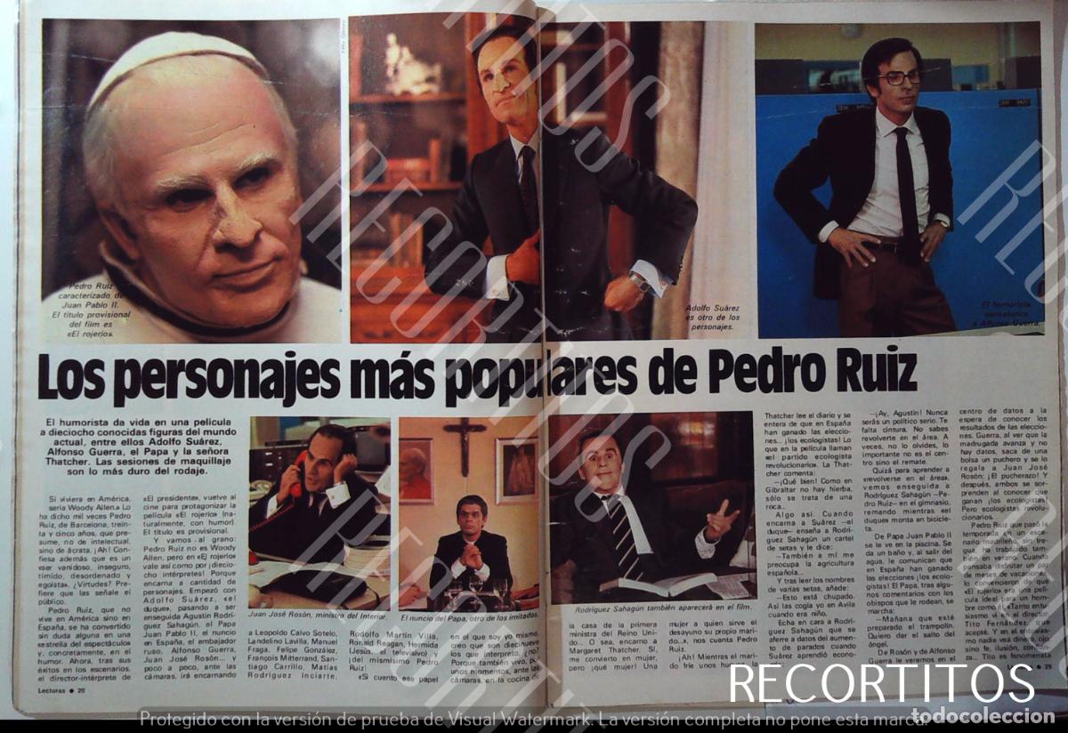 Coleccionismo de Revistas y Peri&oacute;dicos: los personajes de pedro ruizadolfo suarez julio iglesias papa juna pablo ii travesti