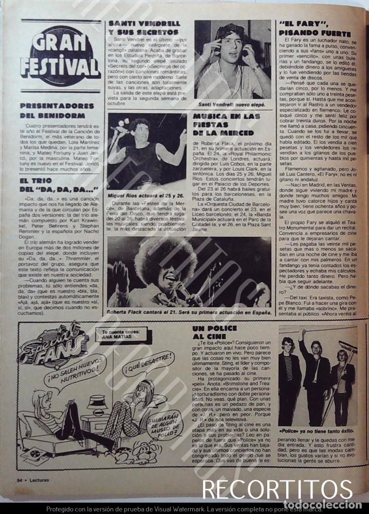 Coleccionismo de Revistas y Peri&oacute;dicos: roberta flack the police santi vendrell miguel rios la zarzuela