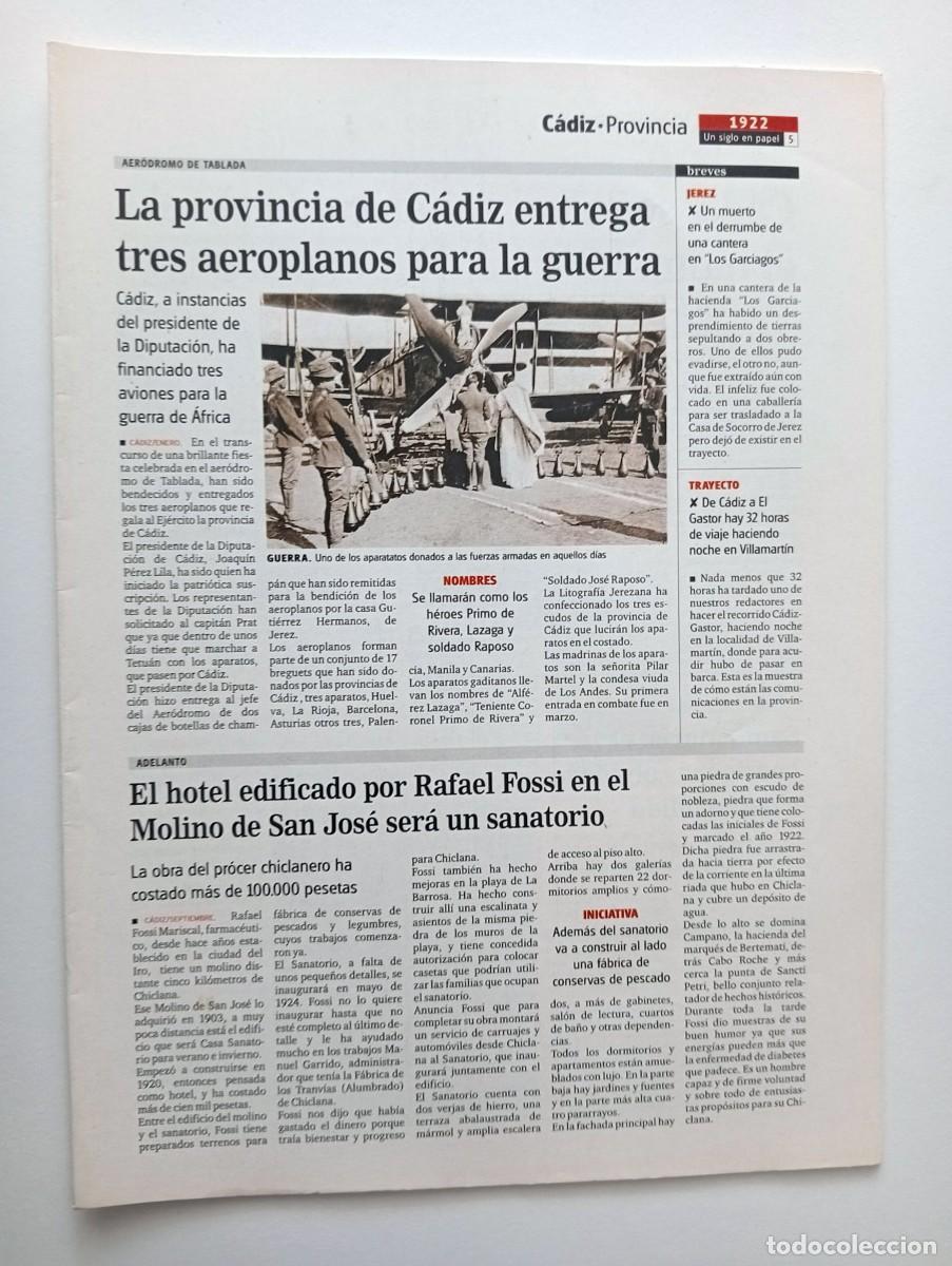 Coleccionismo de revistas y peri&oacute;dicos: FASC&Iacute;CULO DIARIO DE C&Aacute;DIZ (REPRODUCCION) 1922-1924 ABD EL KRIM, MILLAN ASTRAY, PRIMO DE RIVERA...