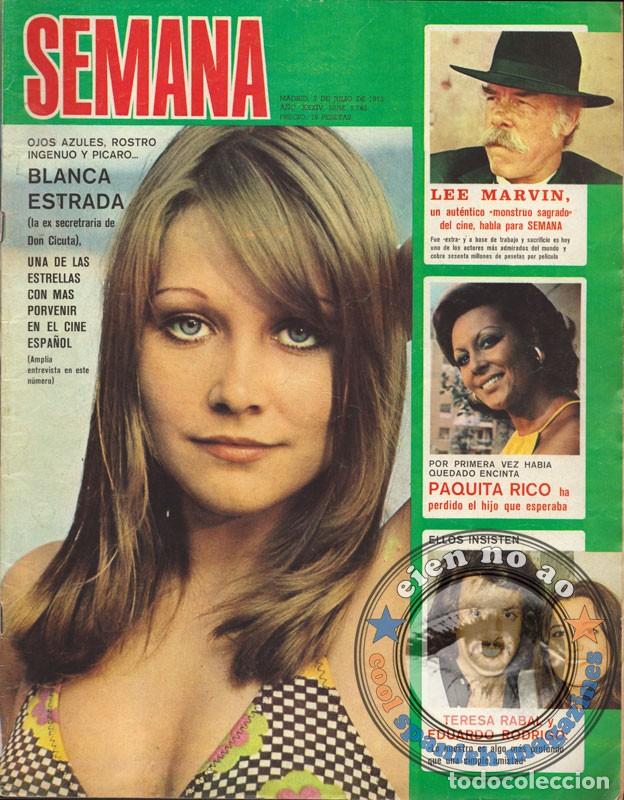 Coleccionismo de Revistas y Peri&oacute;dicos: SEMANA 1973 Blanca ESTRADA Virna LISI Mark SPITZ LIZ TAYLOR PERET Marlene DIETRICH en Mallorca