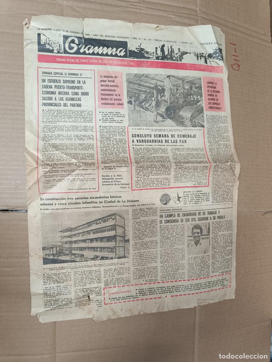 Collection Magazines and Newspapers: ANTIGUO DIARIO CUBANO GRANMA NO. 202, CUBA, 1980, COMUNISTA -P5