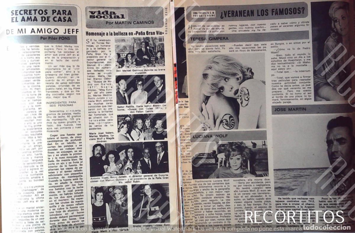 Coleccionismo de Revistas y Peri&oacute;dicos: LUCIANA WOLF TERESA GIMPERA JOSE MARTIN ROCIO JURADO NOELIA ALFONSO MISS ESPA&Ntilde;A GUAPA CON GAFAS