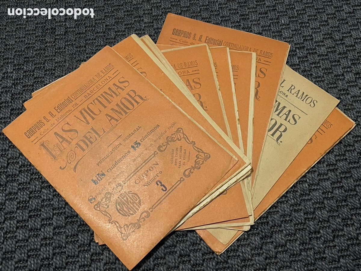 Coleccionismo de Revistas y Peri&oacute;dicos: 22 fasc&iacute;culos de la novela por entregas: Las v&iacute;ctimas del amor.
