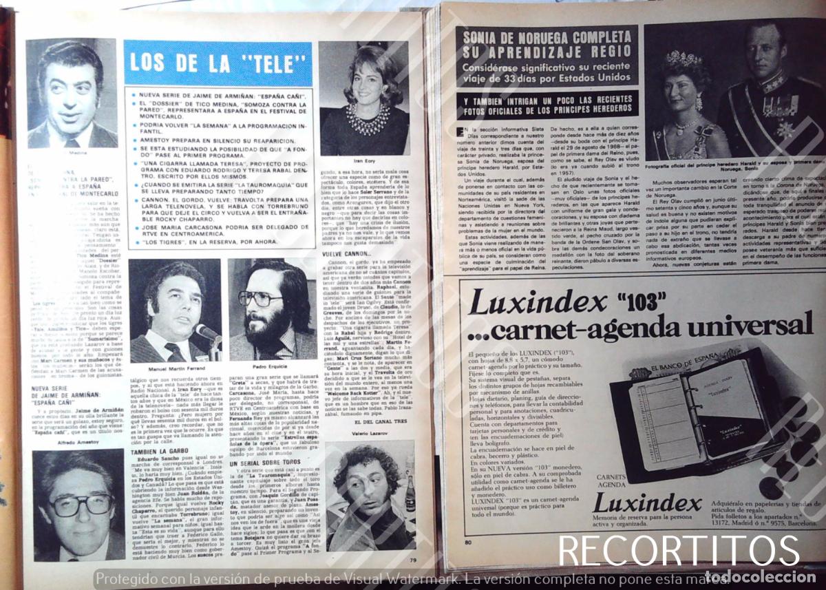 Coleccionismo de Revistas y Peri&oacute;dicos: SONJA HARELDSEN SONIA DE TICO MEDINA VALERIO LAZAROV PEDRO ERQUICIA MANUEL MARTIN FERRAND IRAN EORY